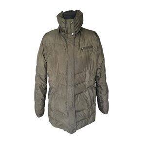 Covington Women’s XL Down Puffer Jacket Coat Olive Green Quilted Winter Warm